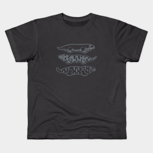 Leachianus Gecko, Leachie. For reptile lovers in gray ink Kids T-Shirt